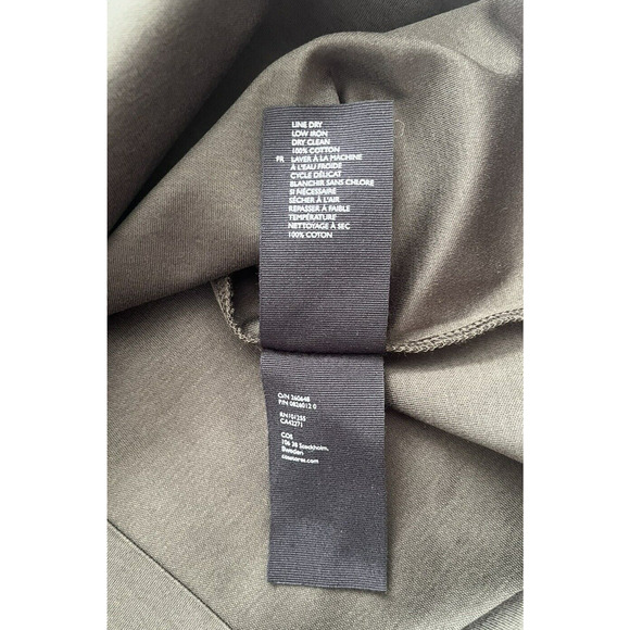 COS Shift Shirt Dress Mock Neck Olive Green Grunge Minimalist Size XS - Picture 7 of 7